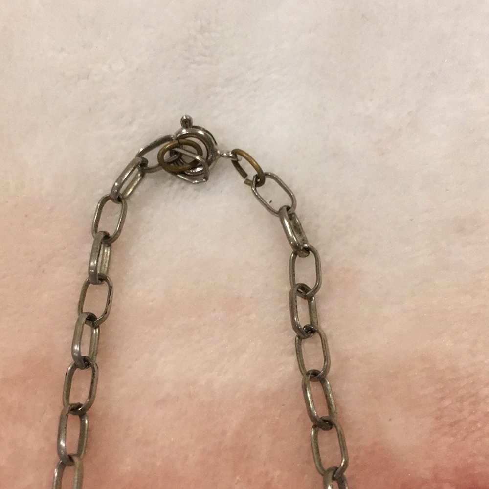 Rustic Vintage Metal Balls and Quartz Chip Chain Necklace Double strand Resale - Picture 6 of 14